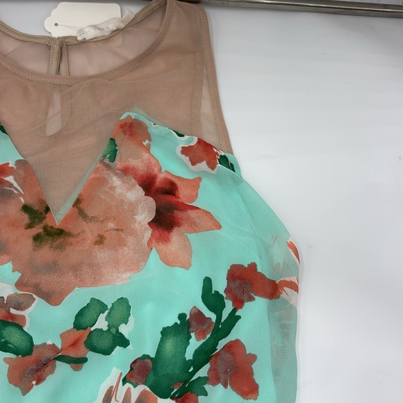 LUSH Mesh Cutout Floral Print Full Length Dress - Picture 2 of 7